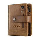 Genuine Leathe Men Wallet RFID Luxury Desig Bifold Short Wallets Male Hasp Vintage Purse Coin Pouch Multi-functional Card Pocket
