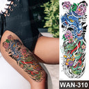 sexy fake tattoo for woman waterproof temporary tattoos large leg thigh body tattoo stickers peony lotus flowers fish dragon