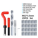 XCAN Thread Repair Tool 25pcs M3/M4/M5/M6/M7/M8/M10/M12/14 for Restoring Damaged Thread Spanner Wrench Twist Drill Bit Hand Tool