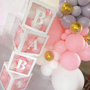 Baby Shower Box Custom Alphabet Name Transparent Balloon Box Birthday Party Decoration Kids DIY Wedding Baby Shower Suppiles