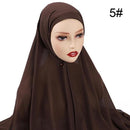 Muslim Chiffon Scarf For Women Fashion Veil Instant Hijab Wrap Headscarf Islam Solid Color Cap Musulman Wrap Scarves 25 Colors