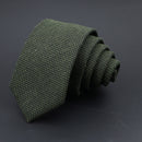 Original High Quality Solid Cotton Handmade Wool Ties Men Necktie Striped Narrow Collar Slim Cashmere Casual Tie Accessories