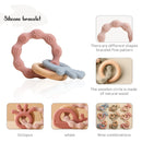 1pc Baby Teether Silicone Bracelet BPA Free Cute Animal Silicone Pendant Wood Ring Teething Rattle for Baby Accessories Toys