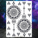 Sexy Black Henna Temporary Tattoos For Women Girls Body Art Decoration Fake Jewelry Chains Waterproof Mandala Flower Tatoos Kit