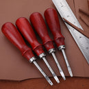 1pc 0.8/1.0/1.2/1.5mm Leather Edge Beveler Skiving Beveling Knife Cutting Hand Craft Tool with Wood Handle DIY Tools