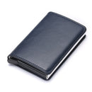 Custom Name Business Bank Credit Card Holder Men Wallet Coin Leather Wallet RFID Aluminium Box CardHolder with Money Clips Purse