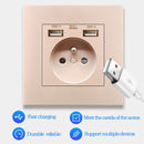 EOMR Wall USB Power Socket 5V 2.1A EU France Belgium Electrical Socket 16A Dual USB Plug IOS Android Phone Charging Ports Socket