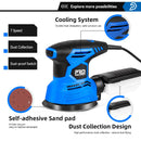 300W Random Orbital Electric Sander Machine with 21Pcs 125mm Sandpapers 120V/240V Strong Dust Collection Polisher by PROSTORMER