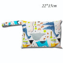 Baby Diaper Bag Cartoon Print Waterproof Wet Dry Nappy Zipper Handbag Stroller Carry Pack Travel Outdoor Wet Diaper Storage Bags