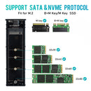 Dual Protocol M2 NVMe/SATA SSD Case 10Gbps HDD Box M.2 NVME NGFF SSD to USB 3.1 Enclosure Type-C to Type-A for M.2 Hard Disk