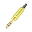 1pc Aluminum Jack 3.5 Earphone Plug with Tail plug clamps 3.5mm 3 pole Stereo Male Plug Gold Plated Wire Connector