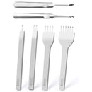 Leather Hole Punches 1+2+4+6 Prong DIY Diamond Lacing Stitching Chisel Set U/V Shaped Groover Leather Edge Beveler Skiving Tools
