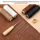 LMDZ Leather Sewing Kit with Waxed Thread Leather Needle Sewing Awl Thimble Leather Working Tools for Shoemaker Canvas Repair