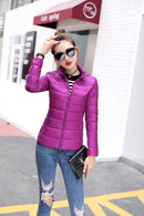 Light Duck Down Puffer Coat Women 2022 Autumn Coats Warm Duck Down Female Casual Jacket Stand Collar Pocket Lady Slim Jacket 3XL