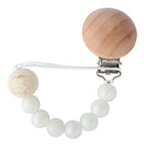 Baby Pacifier Chain Wooden Handmade Chain Silicone Wooden Plastic Clip Baby Nipple Clips Teether Necklace baby Chew accessories