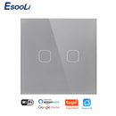 EsooLi Tuya Smart Life Glass Panel EU/UK Standard Touch Switch Zero/Single Fire Line Voice Control Light Wireless Wall Switch