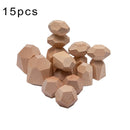 Wooden Rainbow Stones Building Blocks Colorful Wood Toy Block Stacker Balancing Games Montessori Educational Toys for Children