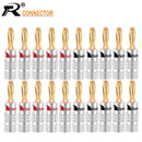 20pcs/10pairs Nakamichi BANANA PLUGS 24K Gold-plated 4MM Banana Connector with Screw Lock For Audio Jack Speaker Plugs Black&Red