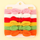 3/4/5/6Pcs/set Cute Bowknot Baby Headband Turban Solid Color Newborn Baby Girls Elastic Hair Bands Soft Nylon Hair Accessories