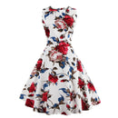 2016 vintage sleeveless print dress grand dress 1285 banquet dress