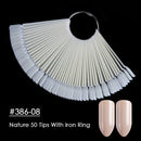 Clear Nature Black False Tips For Nail Art Display Oval Fan Style Nail Swatch Polish Stand Tips Practice Manicure Tools BEA23-2