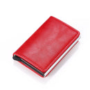 Custom Name Business Bank Credit Card Holder Men Wallet Coin Leather Wallet RFID Aluminium Box CardHolder with Money Clips Purse
