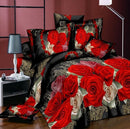 Home textiles cotton Leopard grain rose 3D bedding sets King size 4 Pcs of duvet cover bed sheet pillowcase bedclothes