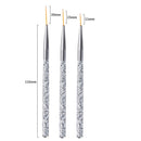3Pcs Acrylic French Stripe Nail Art Liner Brush Set 3D Tips Manicure Ultra-thin Line Drawing Pen UV Gel Brushes Painting Tools