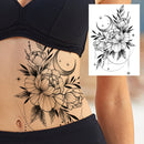 Sexy Black Henna Temporary Tattoos For Women Girls Body Art Decoration Fake Jewelry Chains Waterproof Mandala Flower Tatoos Kit