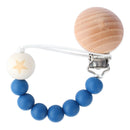 Baby Pacifier Chain Wooden Handmade Chain Silicone Wooden Plastic Clip Baby Nipple Clips Teether Necklace baby Chew accessories