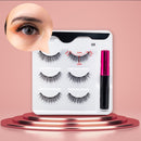 3Pairs Magnetic Lashes 3D Mink Eyelashes Wholesale Fake Eyelashes Magnetic Eyeliner With Tweezer Makeup Set For Beauty Faux Cils
