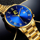 2022 Fashion Mens Gold Stainless Steel Watches Luxury Minimalist Quartz Wrist Watch Men Business Casual Watch relogio masculino