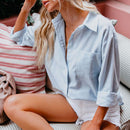 Sexy Fashion Fall Winter Lapel Solid Color Shirts Casual Long Sleeves Loose Cardigan Buttons Long Blouses Elegant Office Shirts
