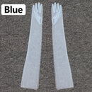 Fashion Long Sheer Tulle Gloves Ultra Thin Stretchy Full Finger Mittens Mesh Elbow Wedding Bride Gloves Halloween Accessory