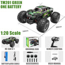 BEZGAR TM201 Remote Control Car,2.4GHz Rc Car All-Terrain 15Km/h 1:20 Off-Road Monster Truck Toy Christmas Present for Children