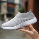 Women Flats Shoes Plus Size 43 Breathable Mesh Platform Sneakers Women Slip on Soft Ladies Casual Shoes Woman Knit Sock Flats 36