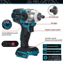 Drillpro Brushless Cordless Electric Impact Wrench Rechargeable 1/2 inch Wrench Power Tools Compatible for Makita 18V Battery