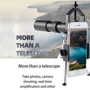 10-300x40 Metal Monocular HD Zoom Telescope Portable Telescope Powerful Binoculars with Tripod&Phone Holder for Camping Travel