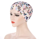 2021 New Elastic Fashion Turban Hat Solid Color Women Warm Winter Headscarf Bonnet Inner Hijabs Cap Muslim Hijab femme Wrap Head