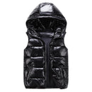Women Winter Vests Hooded 2022 New Short Bright Color Vest Cotton Padded Jacket Sleeveless Female Winter Waistcoat Vest