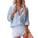 Sexy Fashion Fall Winter Lapel Solid Color Shirts Casual Long Sleeves Loose Cardigan Buttons Long Blouses Elegant Office Shirts