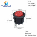 1PCS ON/OFF Round Rocker Switch LED illuminated Car Dashboard Dash Boat Van 12V 24V / 6A 250V / 10A 125V 2/3/4PIN Switch 20MM