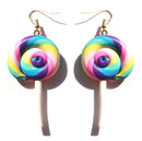 Earring For Women Resin Lollipop Drop Earrings Children Jewelry Custom Made Handmade Cute Girls Cotton Candy Gift