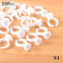 Wholesale 50/100Pcs Disposable Eyelash Glue Fan Cup Rings Holder Container Tattoo Pigment Eyelash Extension Tools Lash Supplies