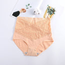 V-neck High Waist Underwear Women Cotton Lace Panties Hot Temptation Girls Belly Briefs