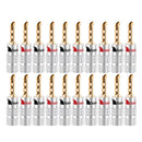 20pcs/10pairs Nakamichi BANANA PLUGS 24K Gold-plated 4MM Banana Connector with Screw Lock For Audio Jack Speaker Plugs Black&Red