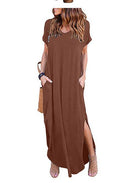 Plus Size 5XL Sexy Women Dress Summer 2021 Solid Casual Short Sleeve Maxi Dress For Women Long Dress Free Shipping Lady Dresses