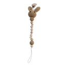 1pc Crochet Bunny Baby Pacifier Clip Chain BPA Free Wooden Beads Appease Soother Chain Clips Newborn Dummy Holder Nipple Clip