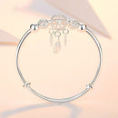 Adjustable Silver Color Dreamcatcher Tassel Feather Round Bead Charm Bracelet &Bangle For Women Elegant Jewelry sl209