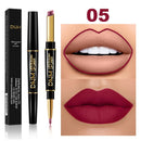 2 IN 1 Lip Liner Waterproof Matte Lipstick Pencil Contour Tint Sexy Red Matte Long Lasting Moisturizer Lipliner Cosmetics TSLM1